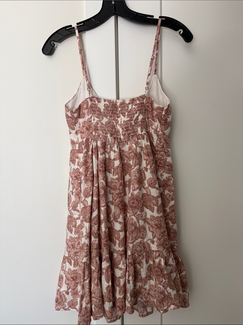 Abercrombie & Fitch babydoll Floral mini dress Pink and Cream Color size Small - Picture 11 of 11